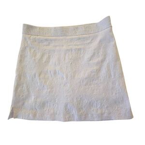 Robell Womens White Textured Pull On Elastic Waistband Versatile Skort Size 14